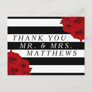 Carte Postale Chic Moderne Luxe Mariage Collection - Roses rouge