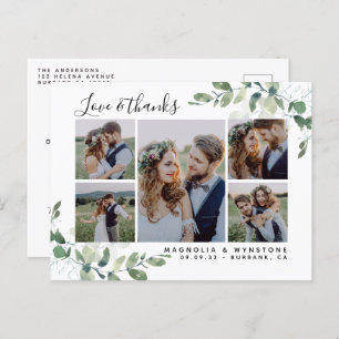 Carte Postale Chic Photo Eucalyptus Mariage Merci