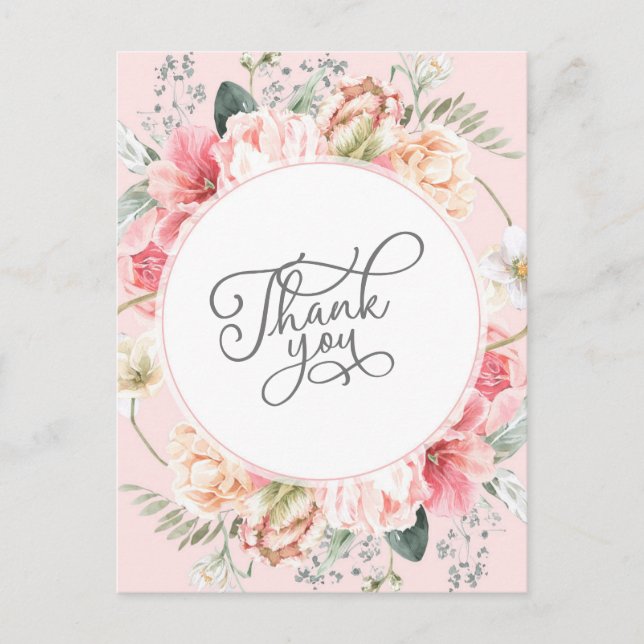 Carte Postale chic rose rose boho douche nuptiale (Devant)