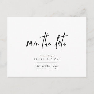 Carte Postale Chic+Script de signature moderne, Enregistrer la d