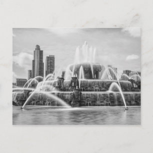 Carte postale Chicago Buckingham Gris