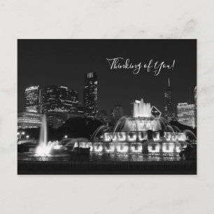 Carte Postale Chicago Grant Park Grayscale Penser De Vous