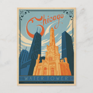 Carte Postale Chicago, IL - Water Tower