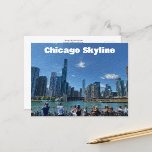 Carte Postale Chicago, Illinois Abstrait Skyline