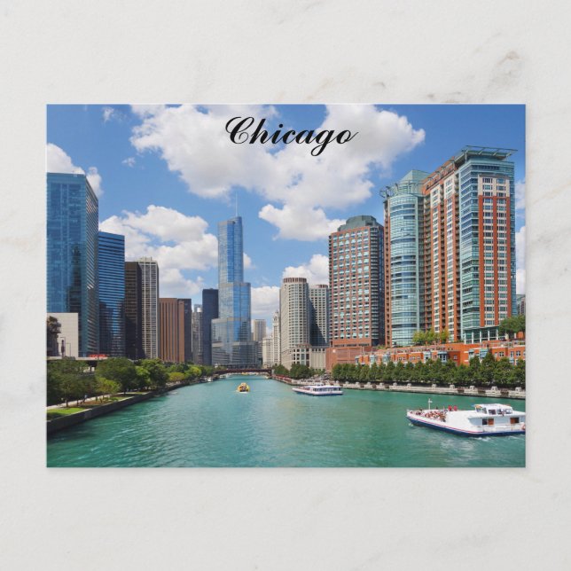 Carte Postale Chicago Illinois River Skyline (Devant)