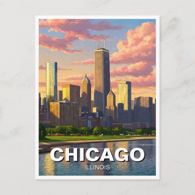 Carte Postale Chicago Illinois Travel (Devant)
