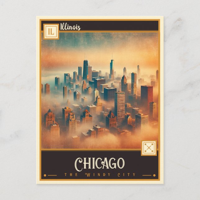 Carte Postale Chicago, Illinois | VINTAGE (Devant)