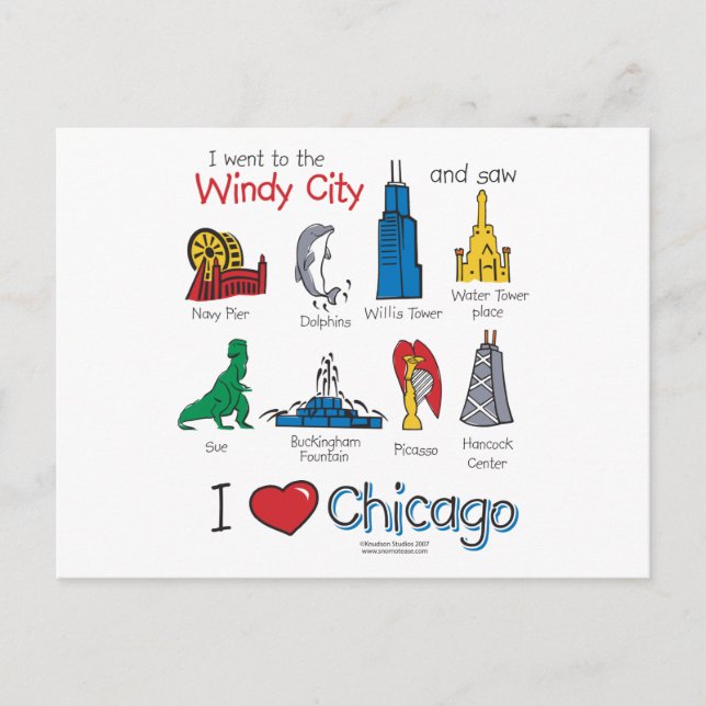 Carte Postale Chicago—kids-Icons-NEW-[Co (Devant)
