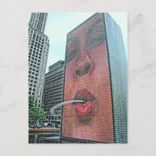 Carte Postale Chicago Millennium Park Illinois Face
