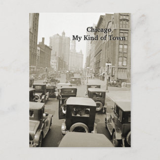 Carte Postale Chicago My Genre of Town Vintage 1920's Busy Stree