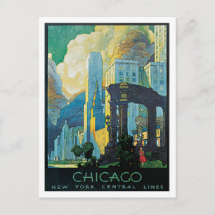 Carte Postale Chicago New York Central Lines Vintage