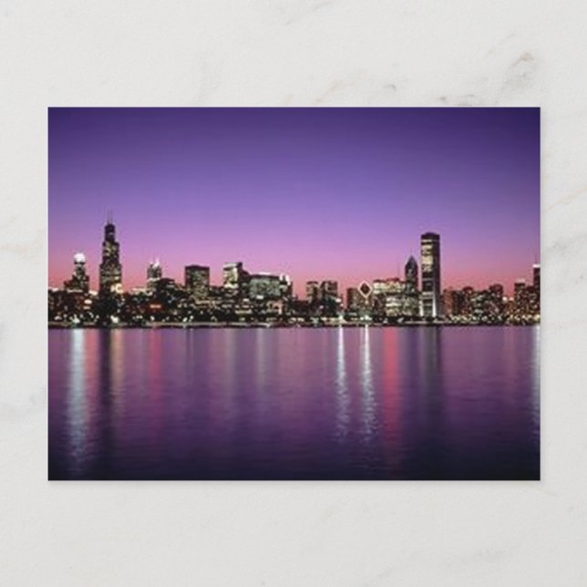 Carte Postale Chicago Nitetime Skyline (Devant)