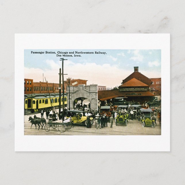 Carte Postale Chicago & Northwestern Railway, Des Moines, Iowa (Devant)