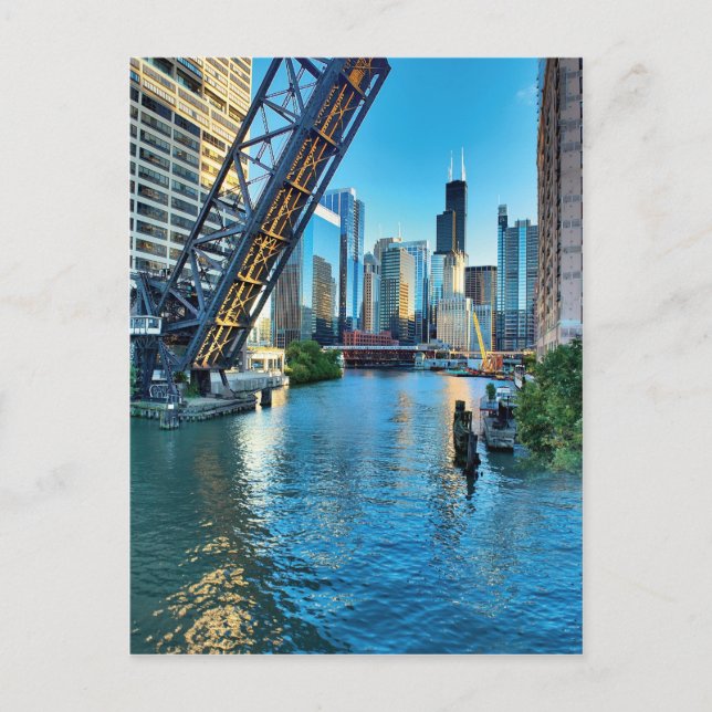 Carte Postale Chicago River et la tour Willis (Devant)