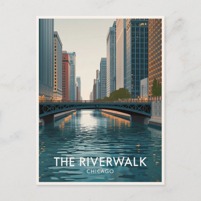Carte Postale Chicago Riverwalk: Downtown Views (Devant)
