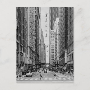 Carte Postale Chicago rue Madison en nuances de gris Merci