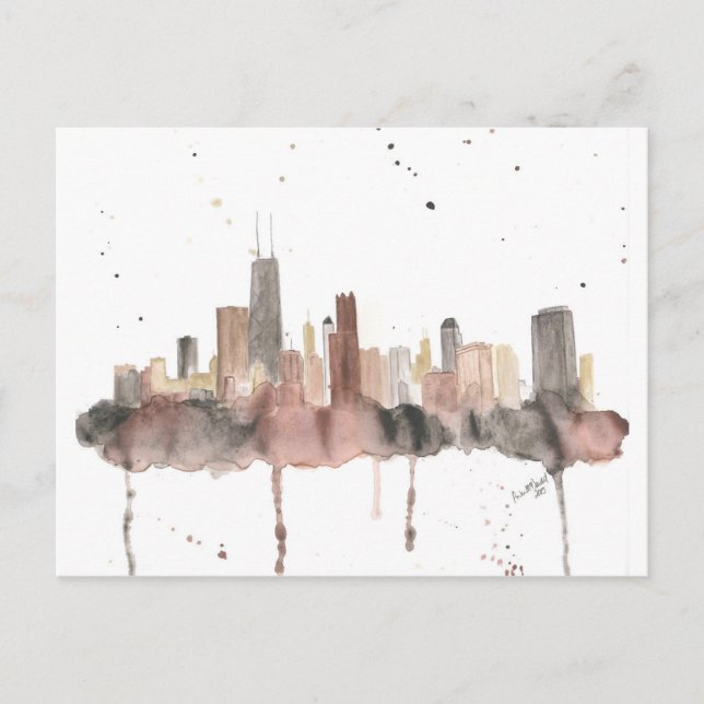 Carte Postale Chicago Skyline (Devant)