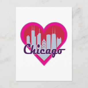 Carte Postale Chicago Skyline Heart