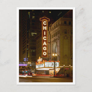 Carte Postale Chicago Theatre, Chicago Illinois Travel Post Card