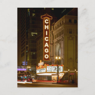 Carte Postale Chicago Theatre, Chicago Illinois Travel Post Card