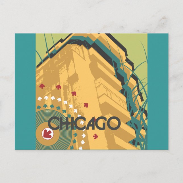 Carte Postale Chicago Travel Design (Devant)