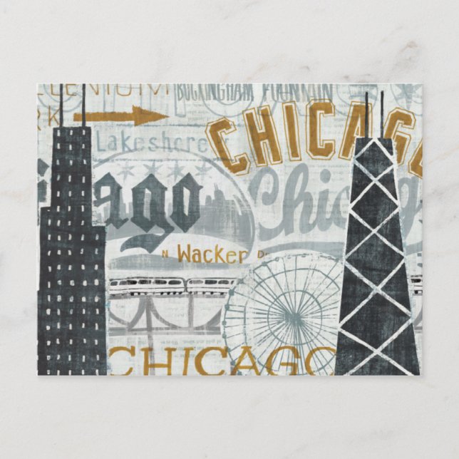 Carte Postale Chicago Vintage (Devant)