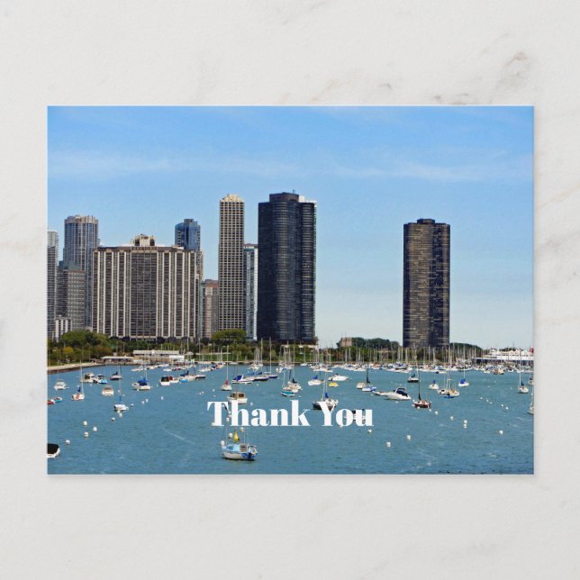 Carte Postale Chicago Waterfront Skyline Merci photo (Devant)