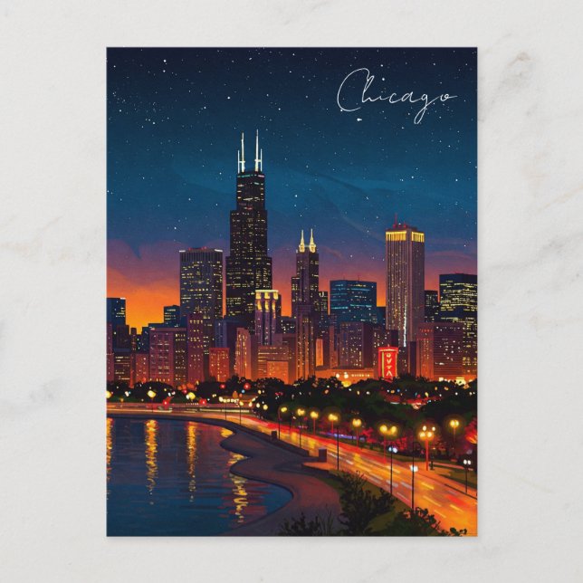 Carte postale Chicago Windy City (Devant)