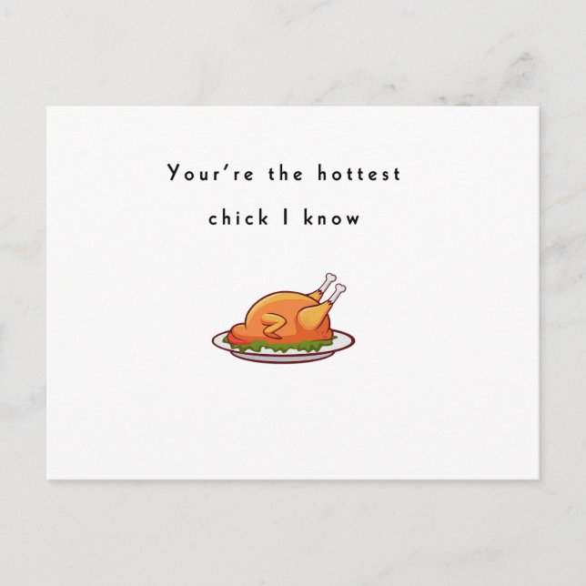 Carte Postale Chick le plus chaud que je connaisse, poulet drôle (Devant)
