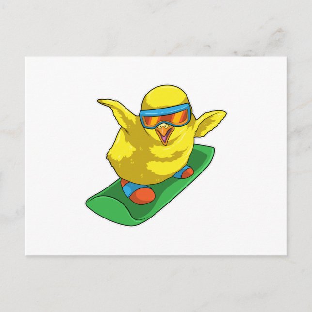 Carte Postale Chick Snowboard Snowboard (Devant)