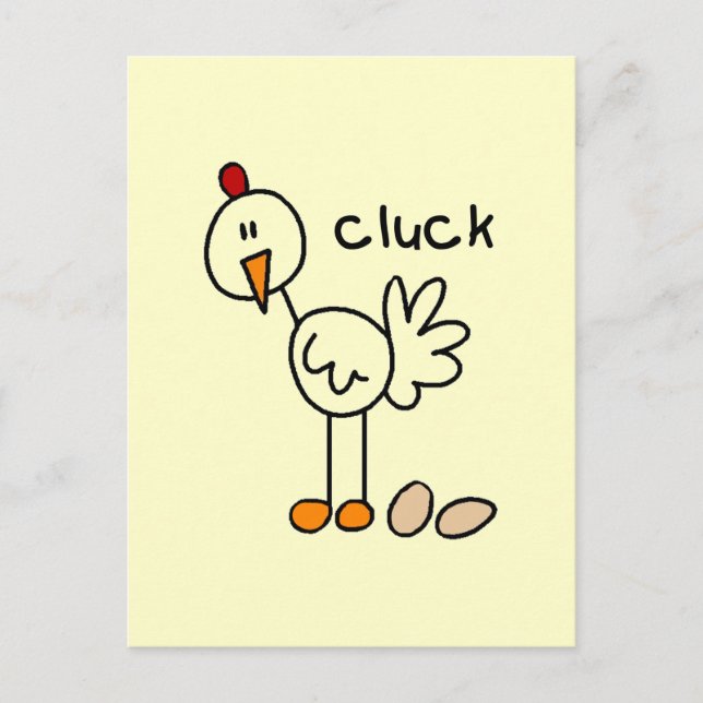 Carte Postale Chicken dit Cluck Tshirts et cadeaux (Devant)