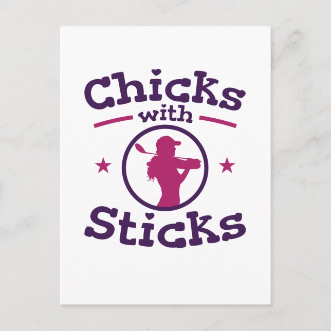 Carte Postale Chicks avec bâtons Golf Golfing Femmes (Devant)