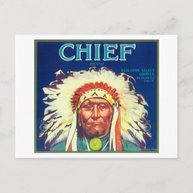 Carte Postale Chief Orange LabelRedlands, CA (Devant)