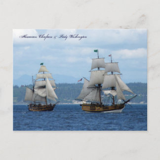 Carte Postale Chieftain et Lady Washington Hawaïen