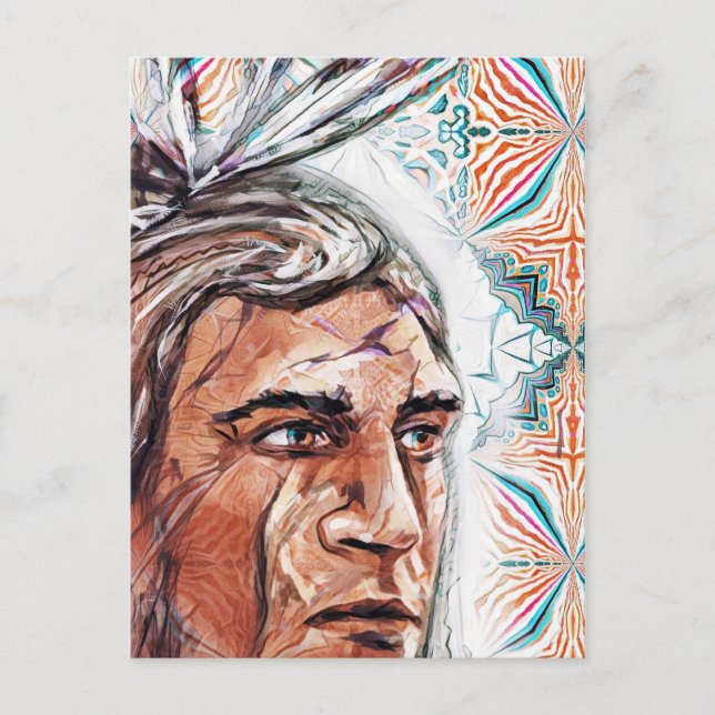 Carte Postale Chieftan ancien et motif fractal (Devant)