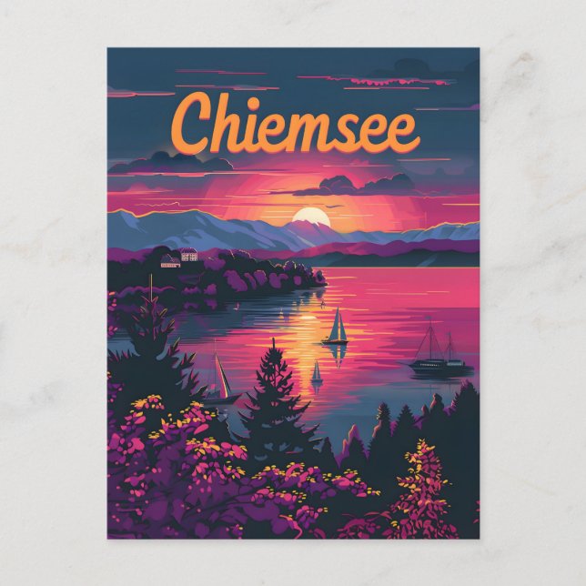 Carte Postale Chiemsee Allemagne Bavière (Devant)