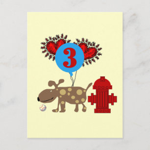 Carte Postale Chien 3e anniversaire Tshirts et cadeaux