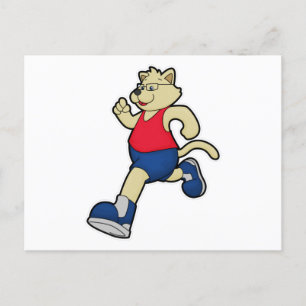 Carte Postale Chien à courir avec lunettes