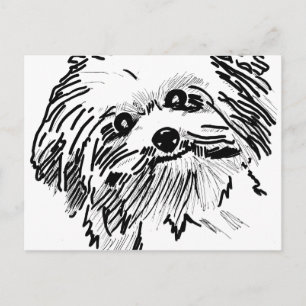 Carte Postale Chien à la broche