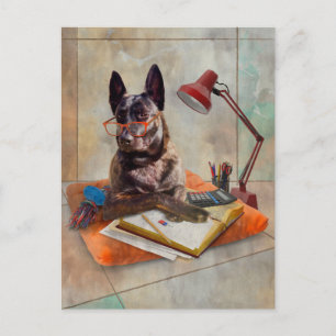 Carte Postale Chien à mâchoires intelligent