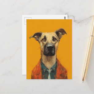 Carte Postale Chien adorable en costume