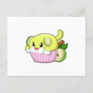 Carte Postale Chien avec gâteau