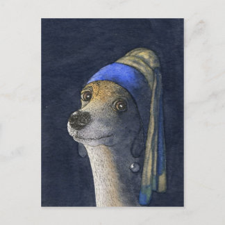 Carte Postale Chien avec une perle