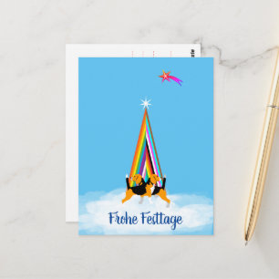 Carte Postale Chien Beagle à Noël