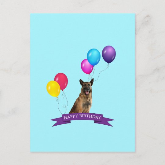 Carte Postale Chien Berger Allemand Joyeux Anniversaire Zazzle Ca