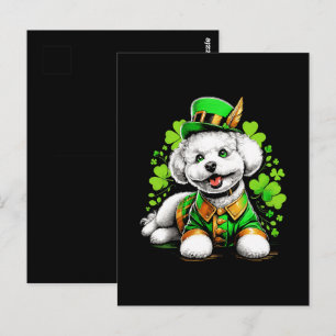 Carte Postale Chien Bichon Frise St Patrick's Day