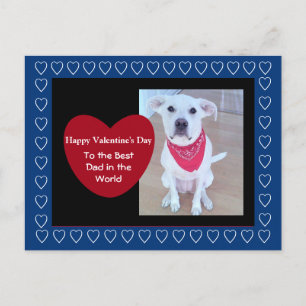 Carte Postale Chien blanc mignon aux oreilles amusantes Coeur ro