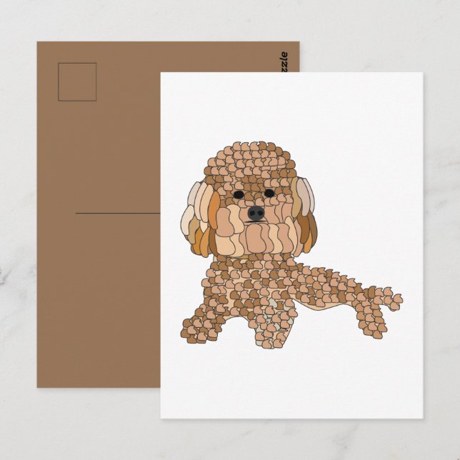 Carte Postale Chien Caniche  (Devant / Derrière)