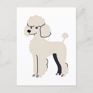 Carte Postale Chien Caniche Mignon Peint