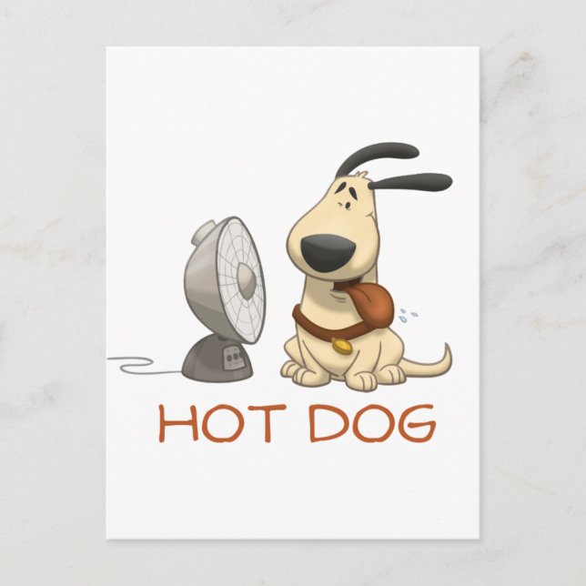 Carte Postale Chien chaud (Devant)